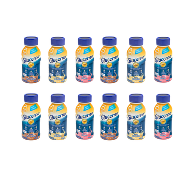 Glucerna 12 Pack 237 ml Sabores Surtidos | Chocolate, Fresa y Vainilla | Bebida Nutricional para Control de Glucosa, Sin Azúcar, con Proteína, Fibra y Vitaminas