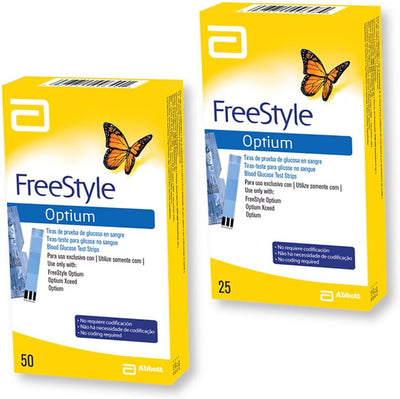 FreeStyle Optium Tiras de Glucosa c/75 - Para Medidores Neo y Libre
