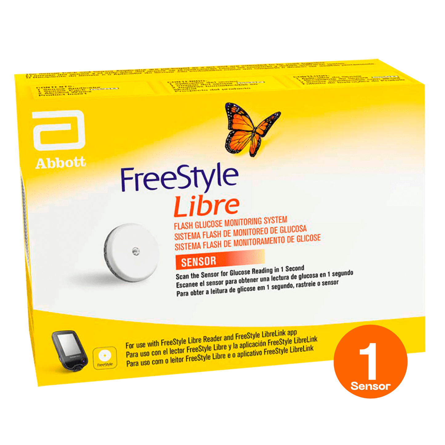 Freestyle - Sensor LIBRE Sistema Flash para el Monitoreo de Glucosa, caja con 1 Sensor (Sistema de 14 días)