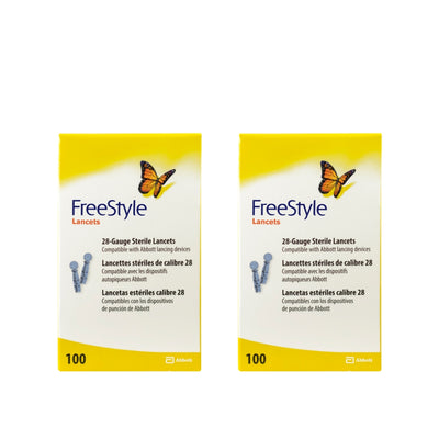 Lancetas Estériles FreeStyle (2 cajas con 100 piezas) - Calibre 28G
