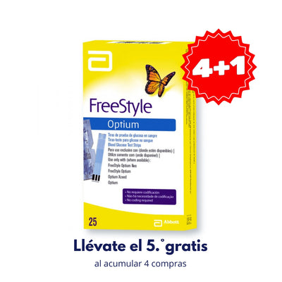 Tiras Reactivas FreeStyle Optium (Caja con 25 - Empaque Individual)